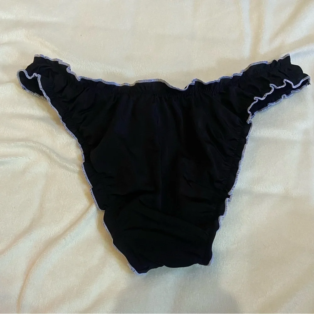 New! Frankie's Bikinis x PINK Hudson Ruffled Bloomer Bikini Bottom 1574